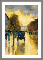 Unter den Linden, View towards the Brandenburg Gate (1920s) by Lesser Ury — light grey frame