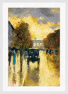 Unter den Linden, View towards the Brandenburg Gate (1920s) by Lesser Ury — white frame