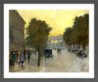 Unter den Linden towards the Brandenburg Gate (c. 1920) by Lesser Ury — dark grey frame