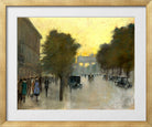 Unter den Linden towards the Brandenburg Gate (c. 1920) by Lesser Ury — gold frame