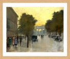 Unter den Linden towards the Brandenburg Gate (c. 1920) by Lesser Ury — oak frame