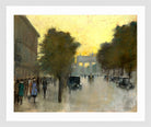 Unter den Linden towards the Brandenburg Gate (c. 1920) by Lesser Ury — white frame