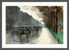 Unter den Linden with Cabs in the Rain (1920s) by Lesser Ury — dark grey frame