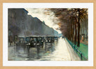 Unter den Linden with Cabs in the Rain (1920s) by Lesser Ury — oak frame