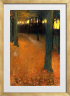 Woodland in Evening Light (1890) by Lesser Ury — gold frame