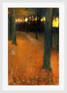 Woodland in Evening Light (1890) by Lesser Ury — white frame