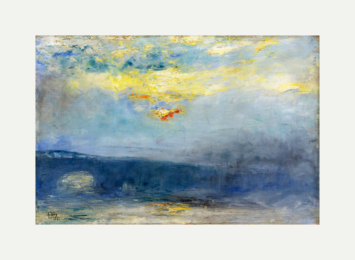 Waterloo Bridge in Fog, London (1926) by Lesser Ury — rolled canvas