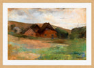 Meadow Landscape with Farmhouses (1889) by Lesser Ury — oak frame
