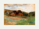 Meadow Landscape with Farmhouses (1889) by Lesser Ury — rolled canvas