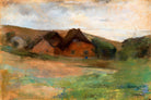 Meadow Landscape with Farmhouses (1889) by Lesser Ury — unframed