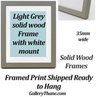 Light Grey frame with white mount Solid Wood Frames from GalleryThane