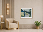 Louis Marcoussis Print, City with viaduct (1930) displayed in an Art Deco interior