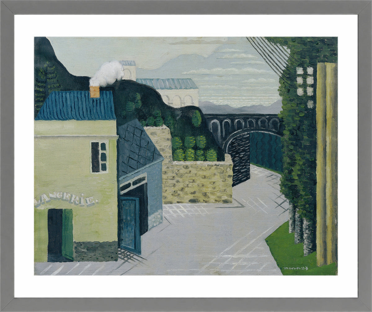 Louis Marcoussis Print, City with viaduct (1930) in a light grey frame