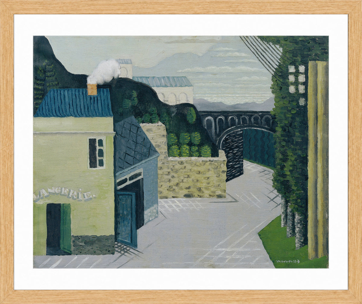 Louis Marcoussis Print, City with viaduct (1930) in an oak frame