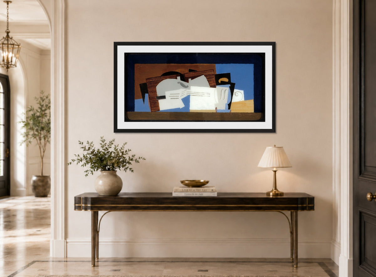 Louis Marcoussis Print, Composition (1921) displayed above a console table