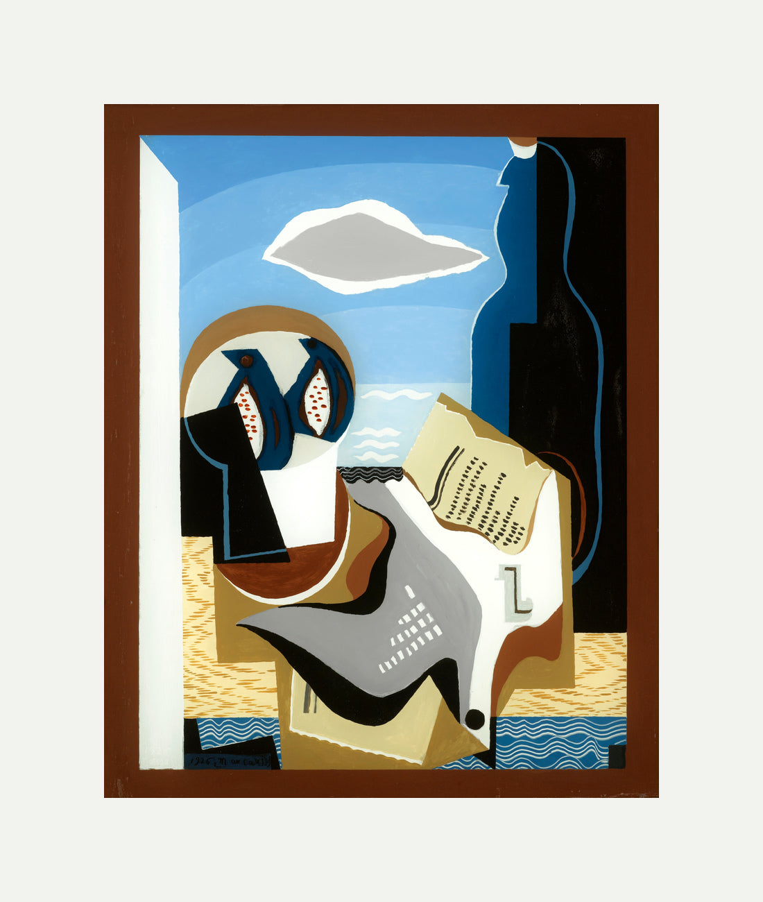 Louis Marcoussis Print, Composition À L’oiseau with an off-white border for rolled canvas