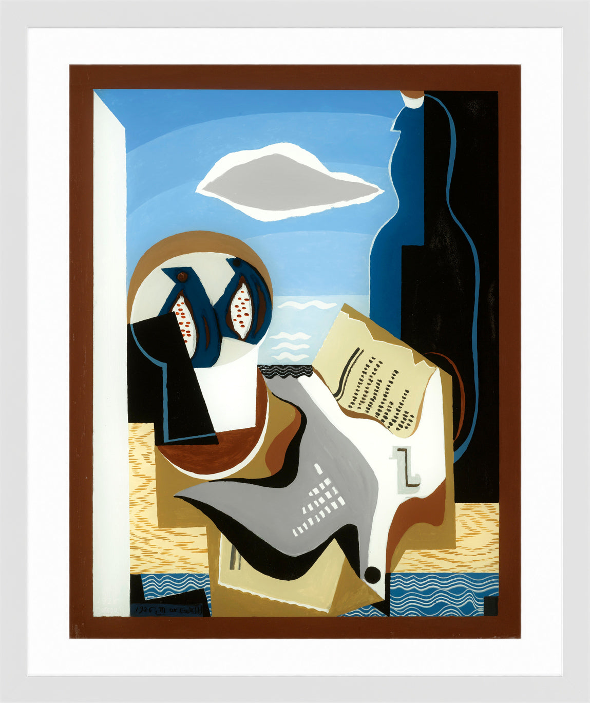 Louis Marcoussis Print, Composition À L’oiseau in a white frame
