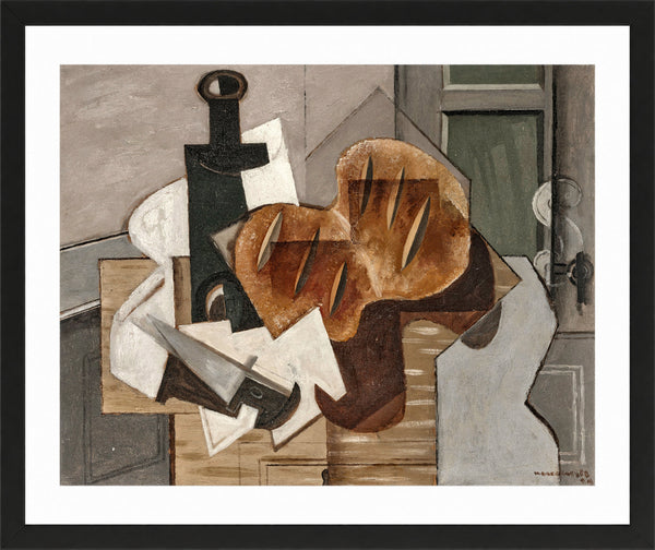 Louis Marcoussis Print, Couteau, bouteille et pain breton (1929)