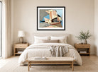 Louis Marcoussis Print, Figures Et Ancre Marine (1930) displayed above a bed