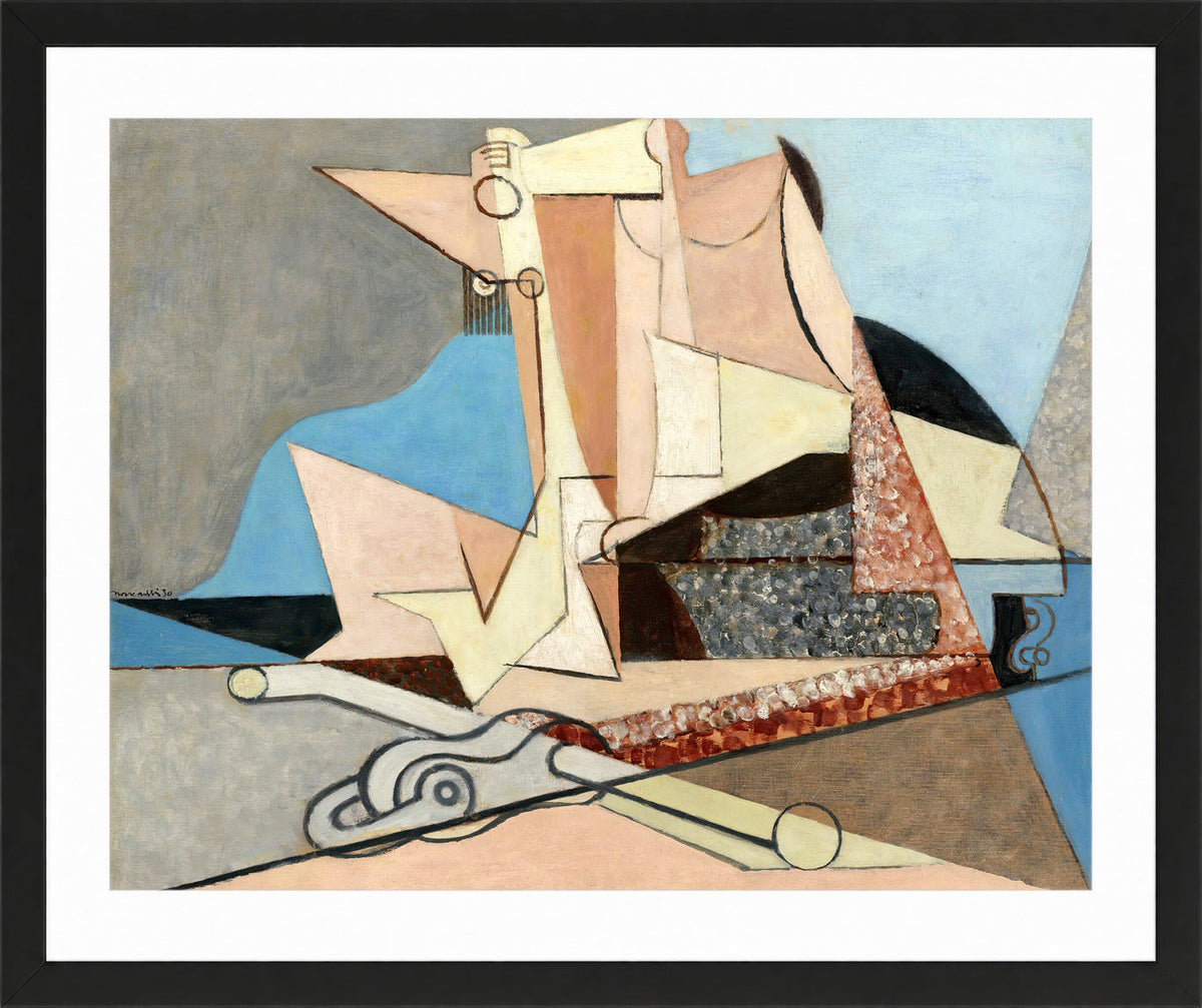Louis Marcoussis Print, Figures Et Ancre Marine (1930) in a black frame