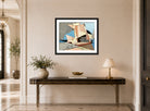 Louis Marcoussis Print, Figures Et Ancre Marine (1930) displayed above a console table