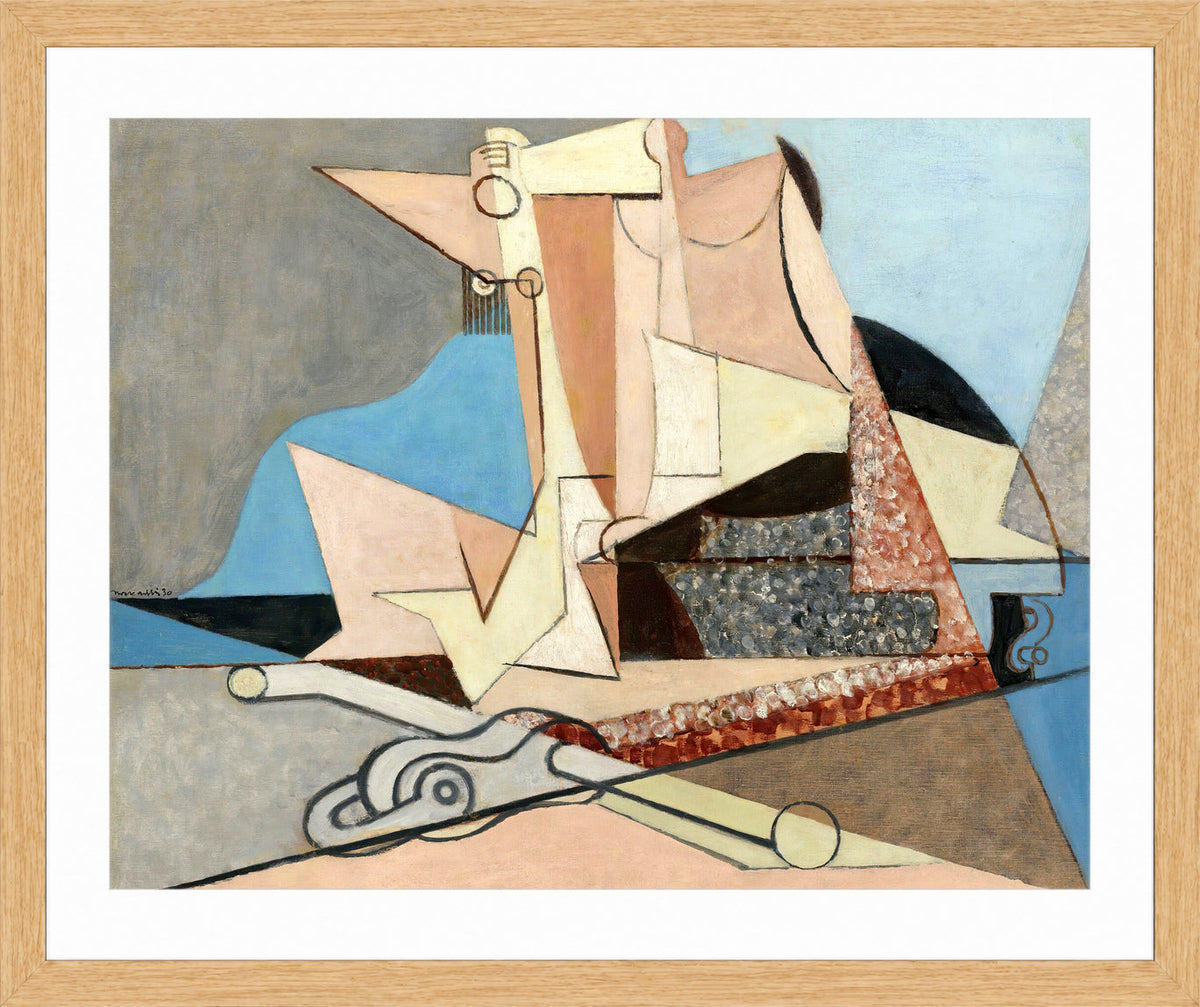 Louis Marcoussis Print, Figures Et Ancre Marine (1930) in an oak frame