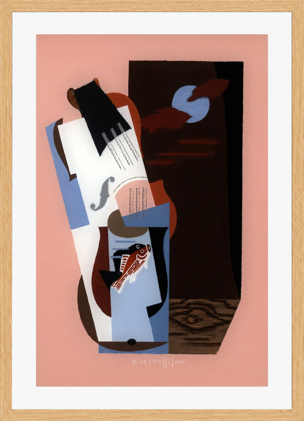 Louis Marcoussis Print, Fish (1926) in an oak frame