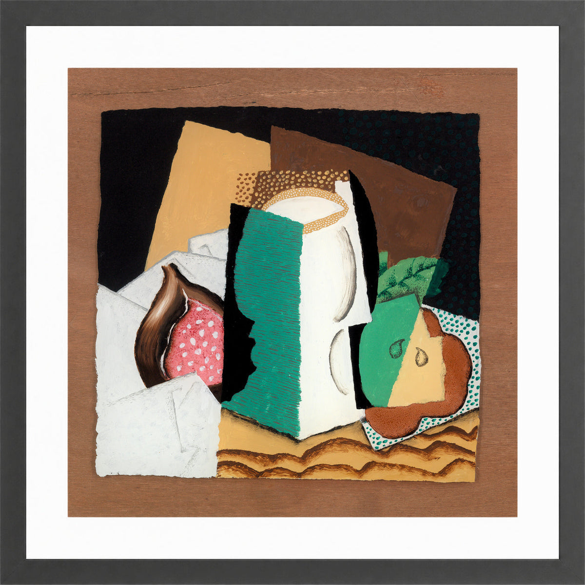 Louis Marcoussis Print, Glass and Fruit (Verre et fruits) (1921) in a dark grey frame