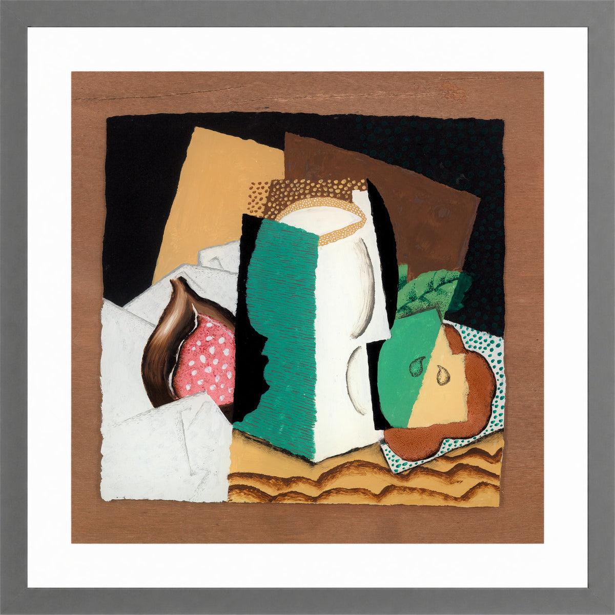 Louis Marcoussis Print, Glass and Fruit (Verre et fruits) (1921) in a light grey frame