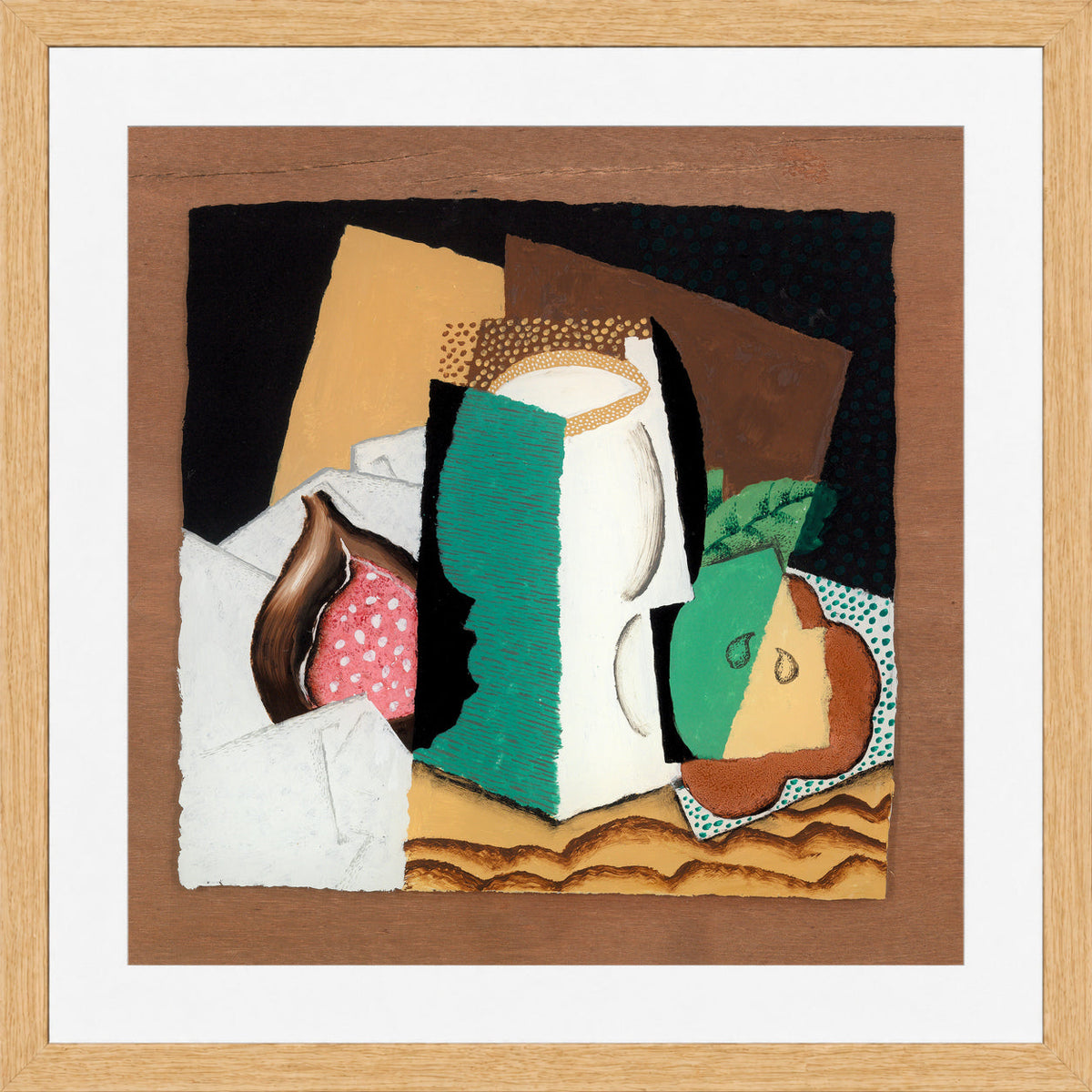 Louis Marcoussis Print, Glass and Fruit (Verre et fruits) (1921) in an oak frame