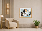 Louis Marcoussis Print, La Colombe Poignardée (1927) displayed in an Art Deco interior