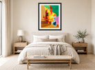 Louis Marcoussis Print, La Grande Mouche (1937) displayed above a bed
