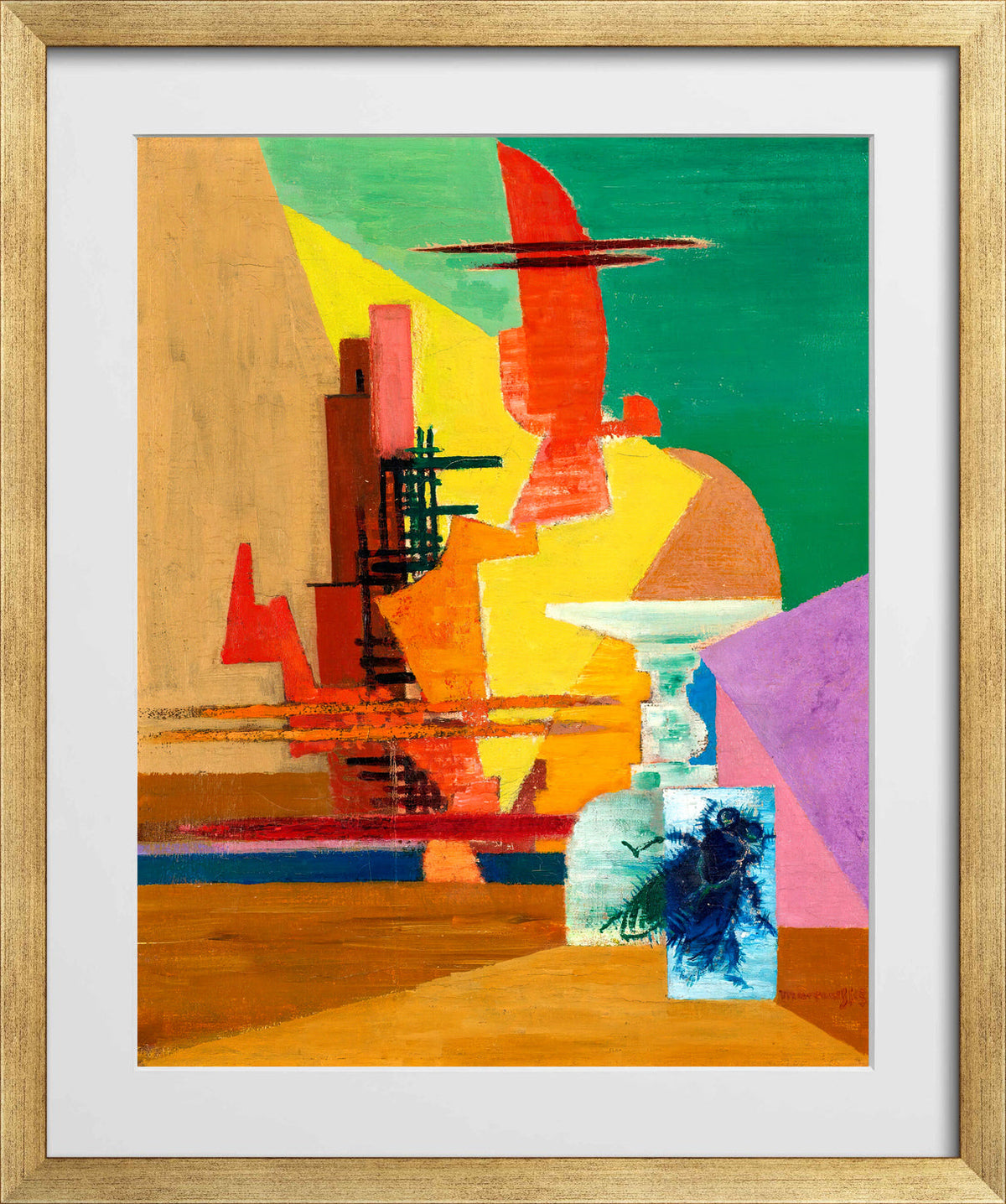 Louis Marcoussis Print, La Grande Mouche (1937) in a gold frame