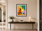 Louis Marcoussis Print, La Grande Mouche (1937) displayed above a console table