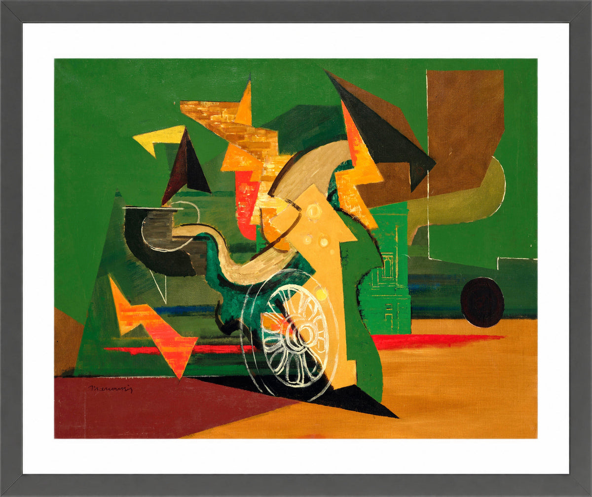Louis Marcoussis Print, La Roue (1938-40) in a dark grey frame