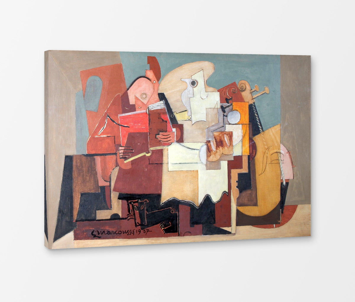 Louis Marcoussis Print, Le Lecteur (1937) as a ready-to-hang canvas panel