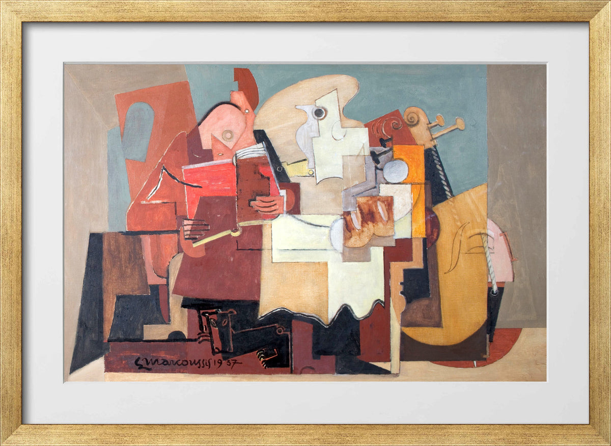 Louis Marcoussis Print, Le Lecteur (1937) in a gold frame