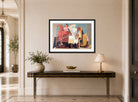 Louis Marcoussis Print, Le Lecteur (1937) displayed above a console table
