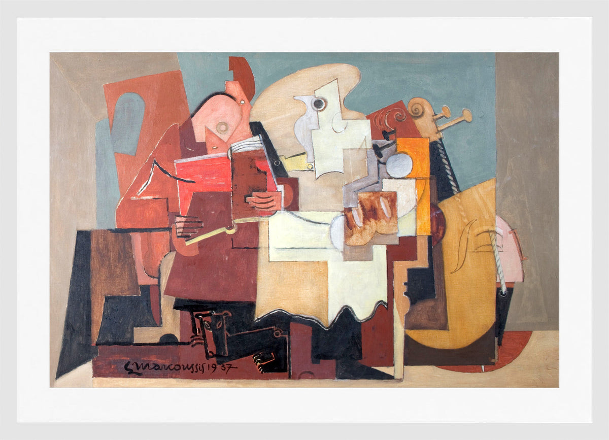 Louis Marcoussis Print, Le Lecteur (1937) in a white frame