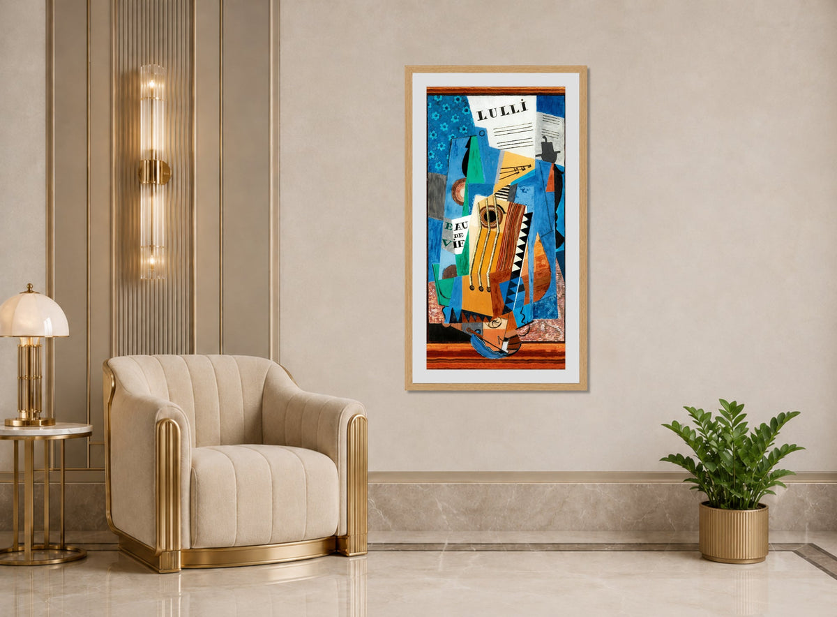 Louis Marcoussis Print, Lulli (1919) displayed in an Art Deco interior