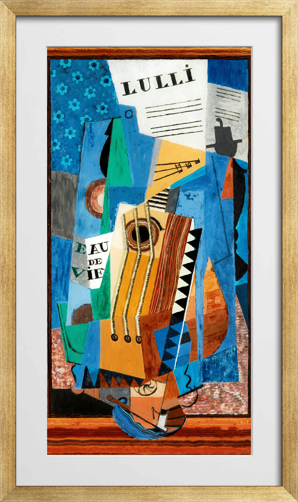 Louis Marcoussis Print, Lulli (1919) in a gold frame