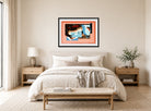 Louis Marcoussis Print, Nature Morte À La Grande Ourse (1926) displayed above a bed