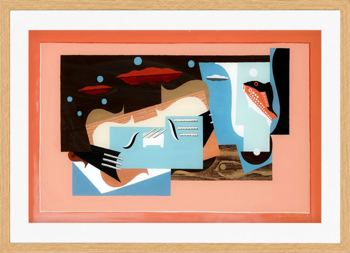 Louis Marcoussis Print, Nature Morte À La Grande Ourse (1926) in an oak frame