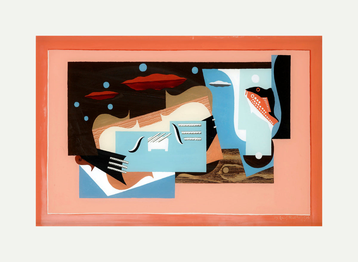 Louis Marcoussis Print, Nature Morte À La Grande Ourse (1926) with an off-white border for rolled canvas