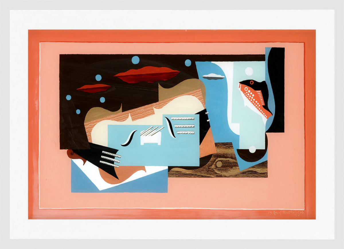 Louis Marcoussis Print, Nature Morte À La Grande Ourse (1926) in a white frame