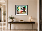 Louis Marcoussis Print, Nature morte à la palette (1927) displayed above a console table