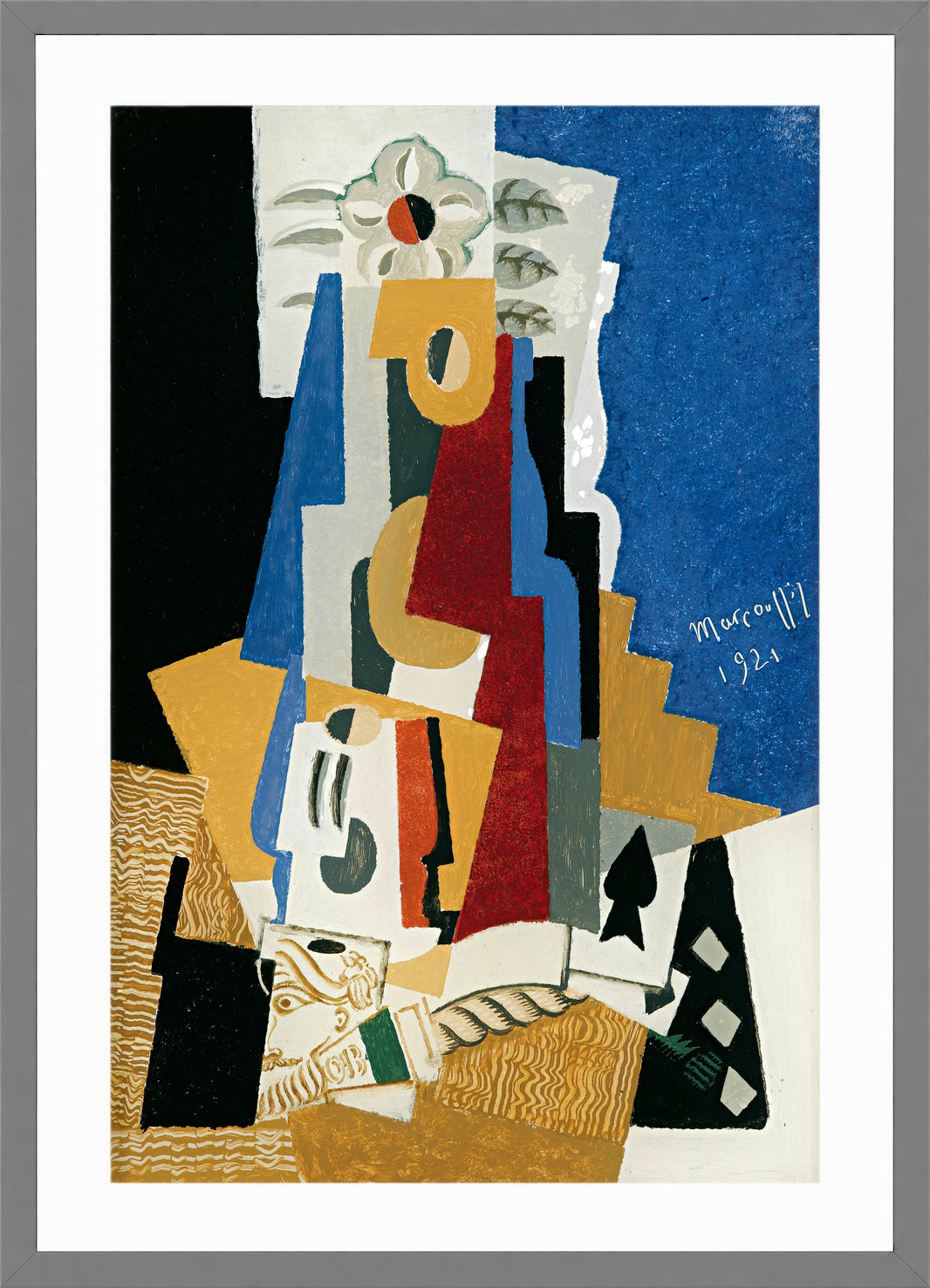 Louis Marcoussis Print, Nature Morte À L’as De Pique in a light grey frame