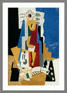 Louis Marcoussis Print, Nature Morte À L’as De Pique in a light grey frame