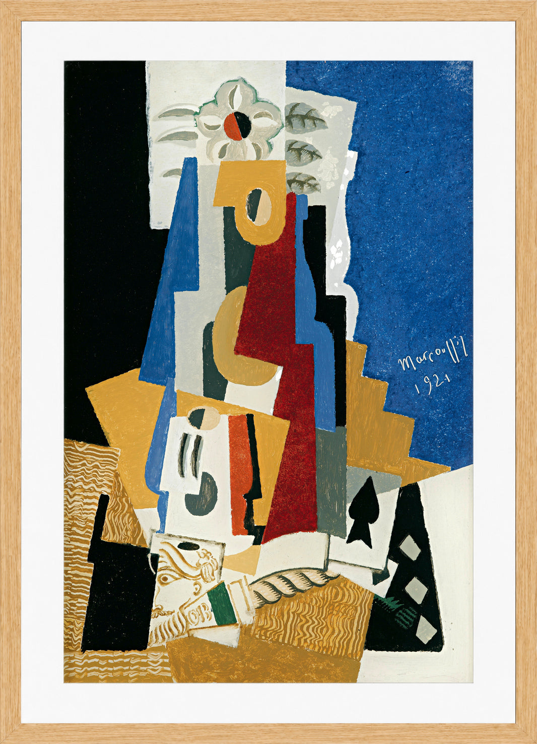 Louis Marcoussis Print, Nature Morte À L’as De Pique in an oak frame