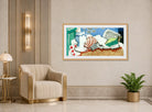 Louis Marcoussis Print, Nature Morte Au Journal (circa 1925) displayed in an Art Deco interior